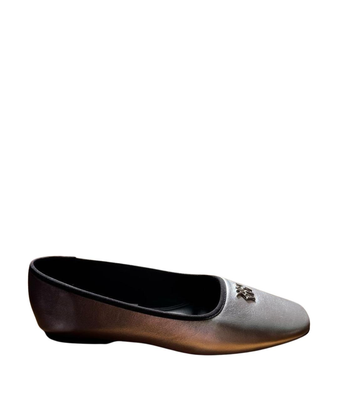 DKNY Антрацитовые кожаные балетки, фото 1
