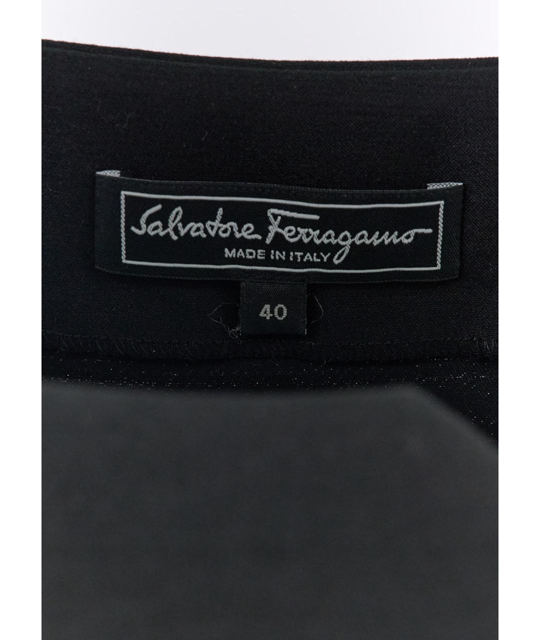 FERRAGAMO Черное шерстяное повседневное платье, фото 3