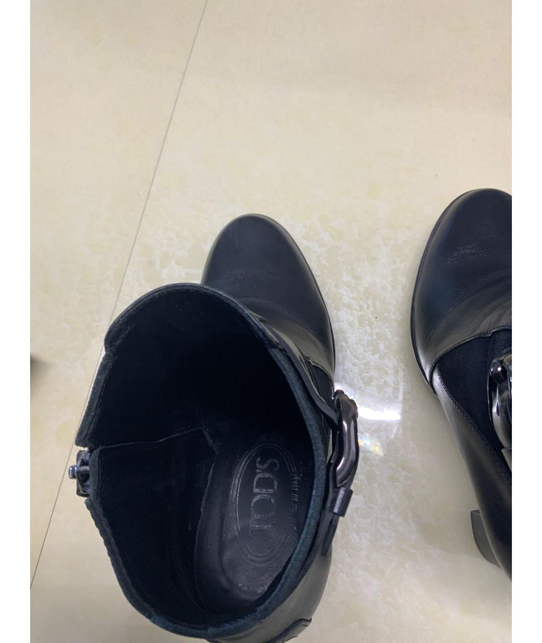 TOD'S Черные кожаные ботильоны, фото 3