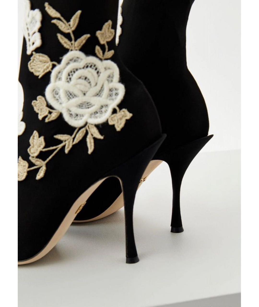 DOLCE&GABBANA Черные кожаные ботильоны, фото 3