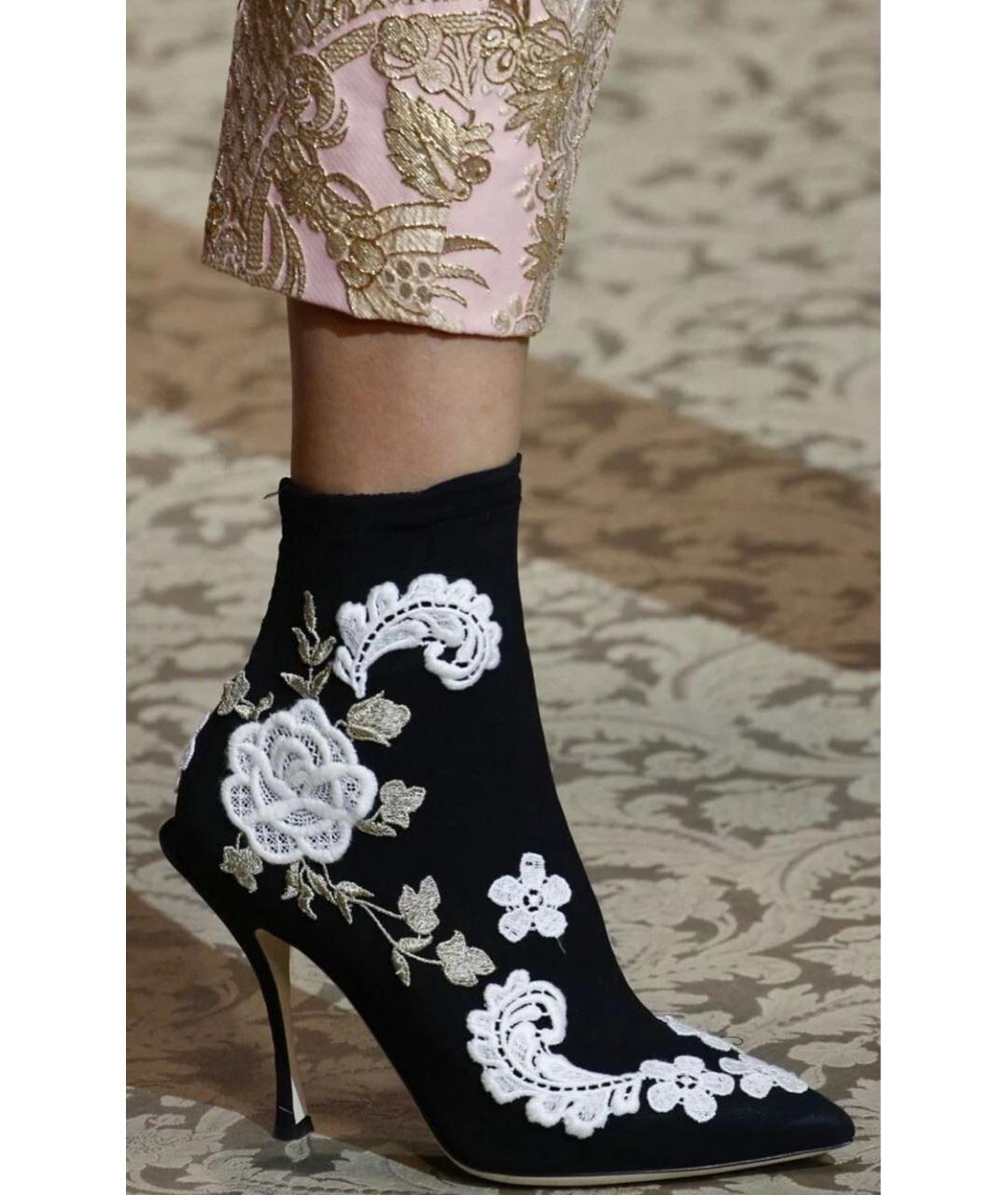 DOLCE&GABBANA Черные кожаные ботильоны, фото 8