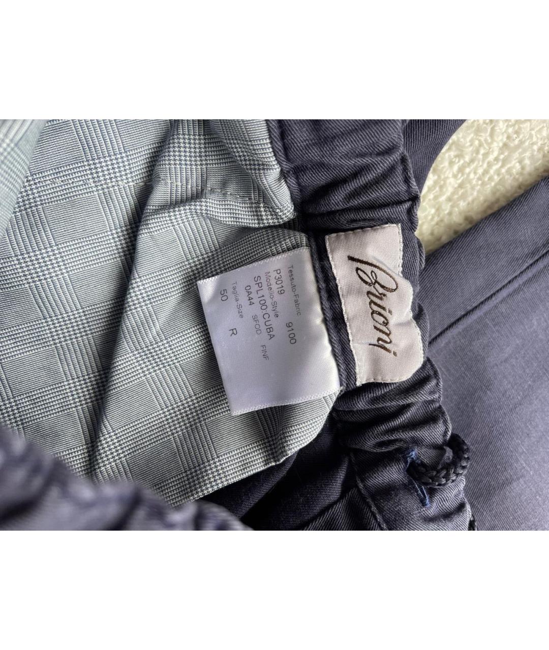 BRIONI Синие хлопковые повседневные брюки, фото 4