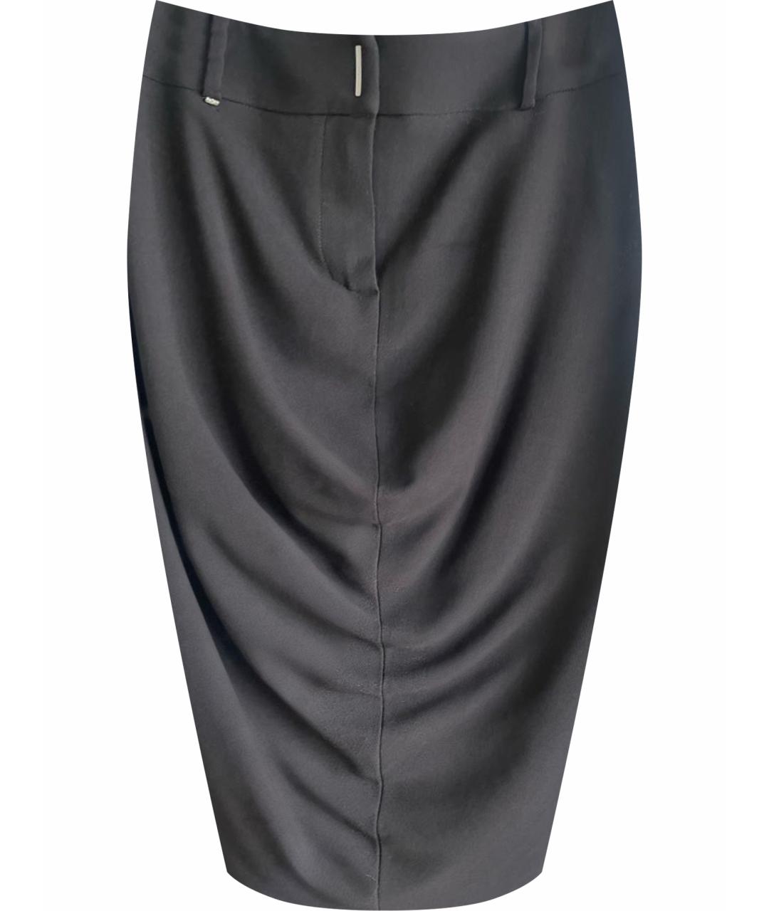 'S MAX MARA Черная шерстяная юбка миди, фото 1