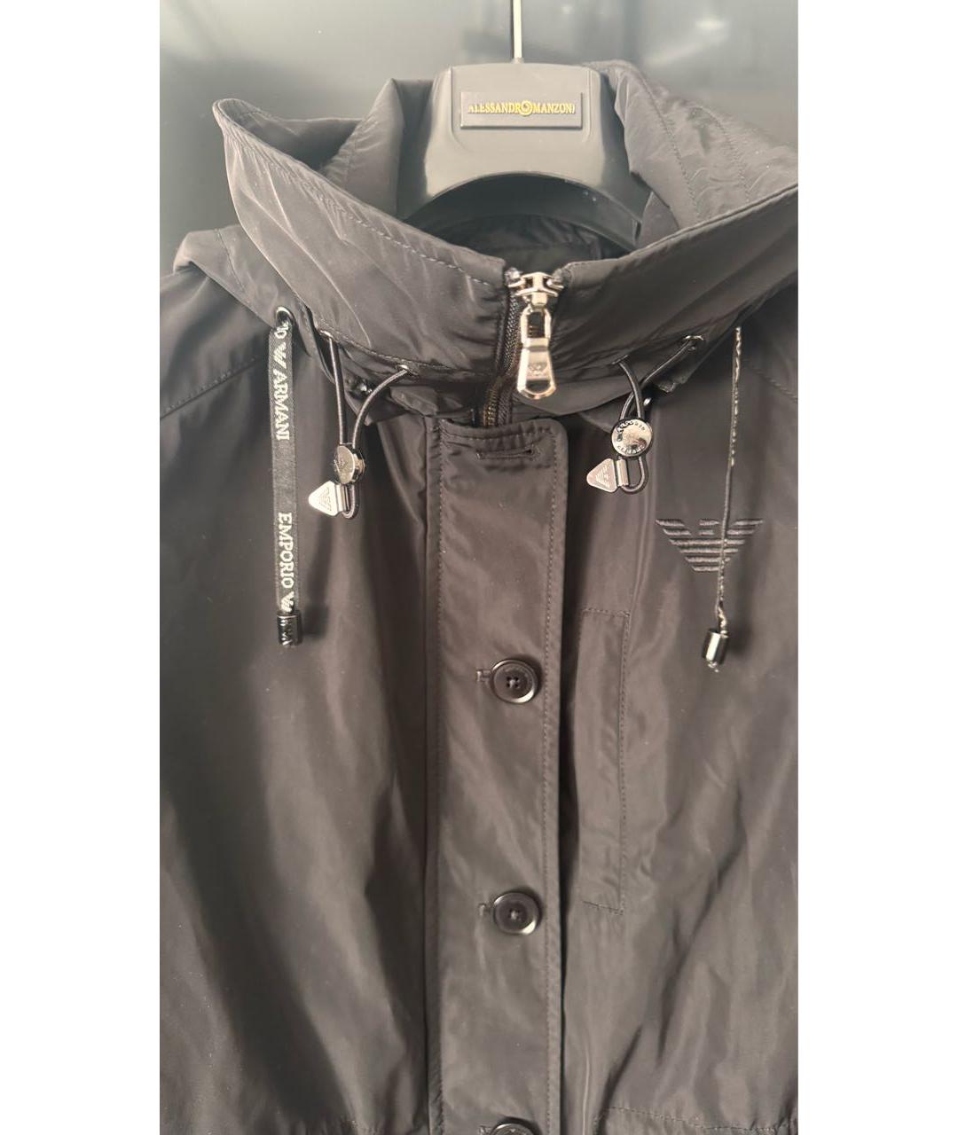 EMPORIO ARMANI Черная полиэстеровая куртка, фото 7