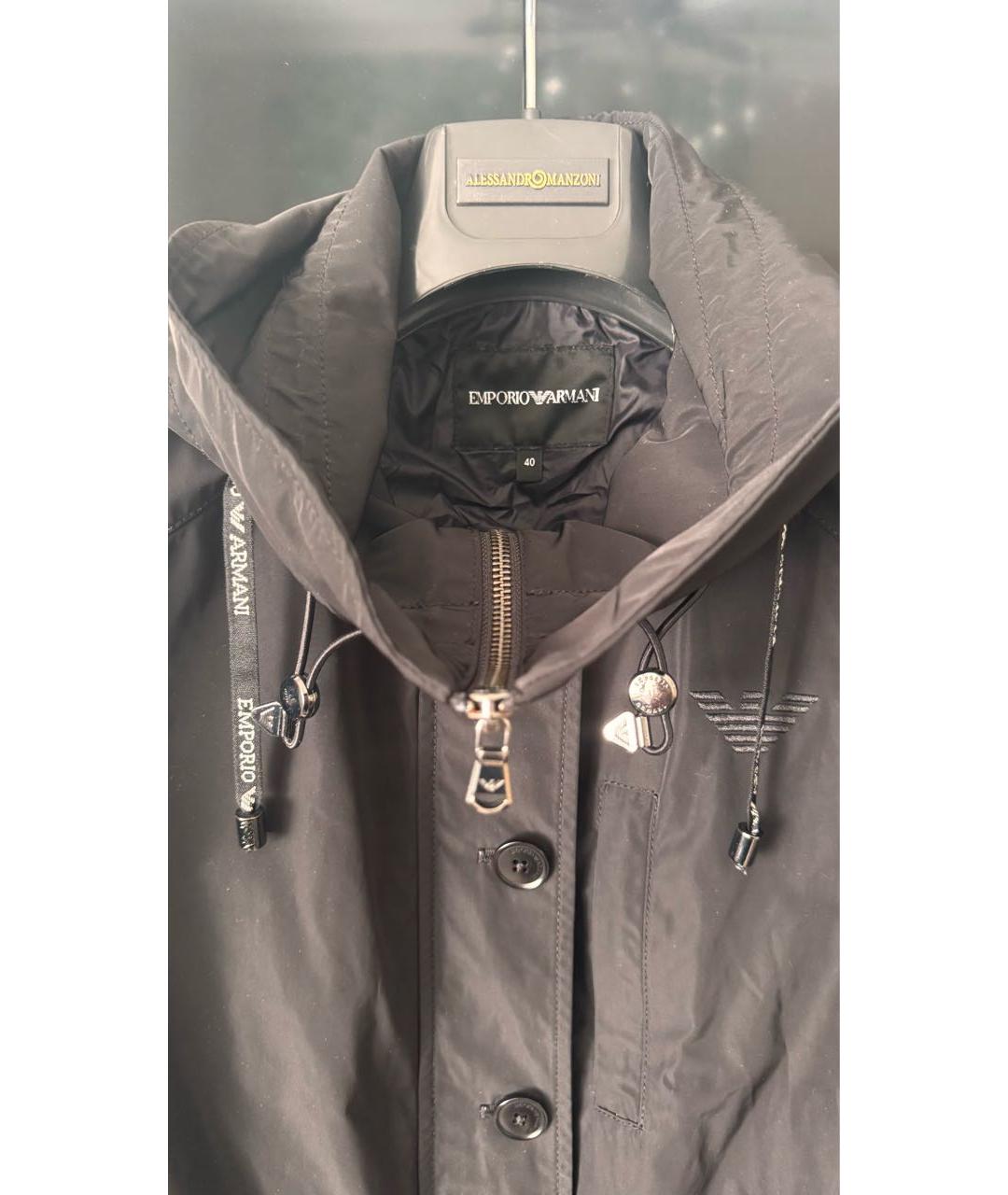 EMPORIO ARMANI Черная полиэстеровая куртка, фото 4