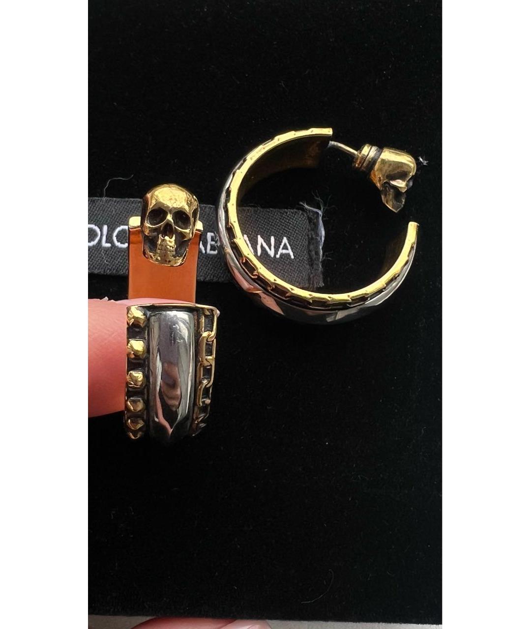 ALEXANDER MCQUEEN Золотые металлические серьги, фото 2