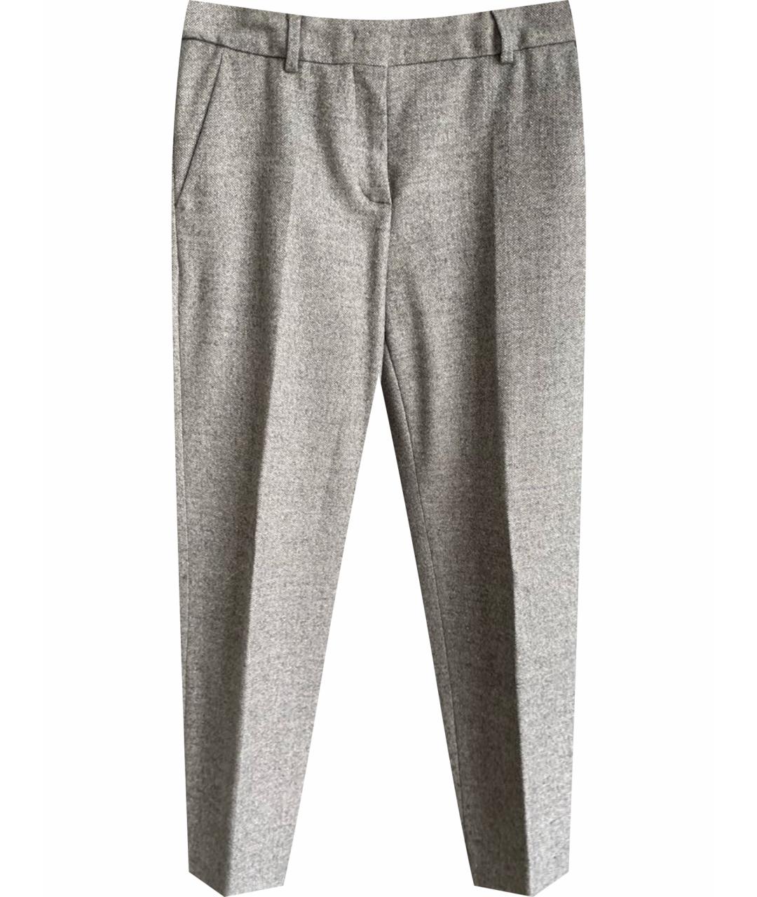 MAX MARA STUDIO Серые шерстяные брюки узкие, фото 1