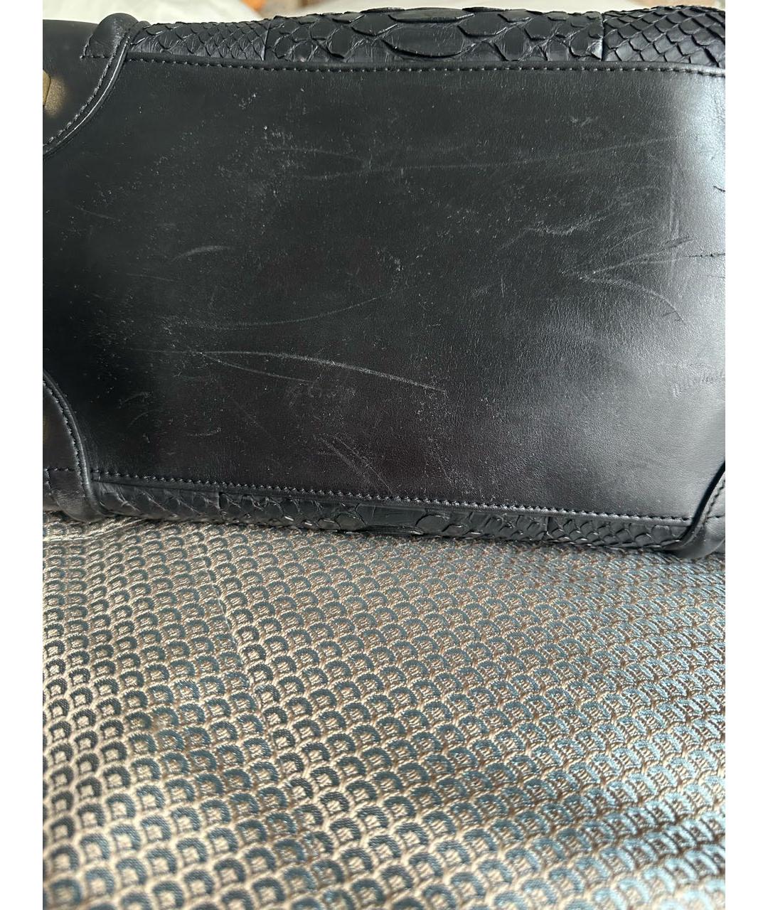 CELINE Черная сумка тоут из экзотической кожи, фото 7