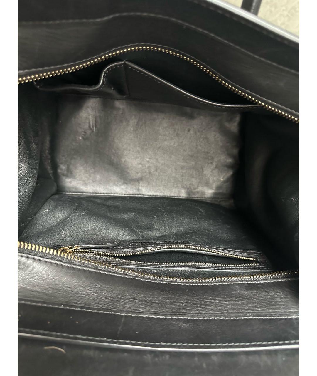 CELINE Черная сумка тоут из экзотической кожи, фото 5