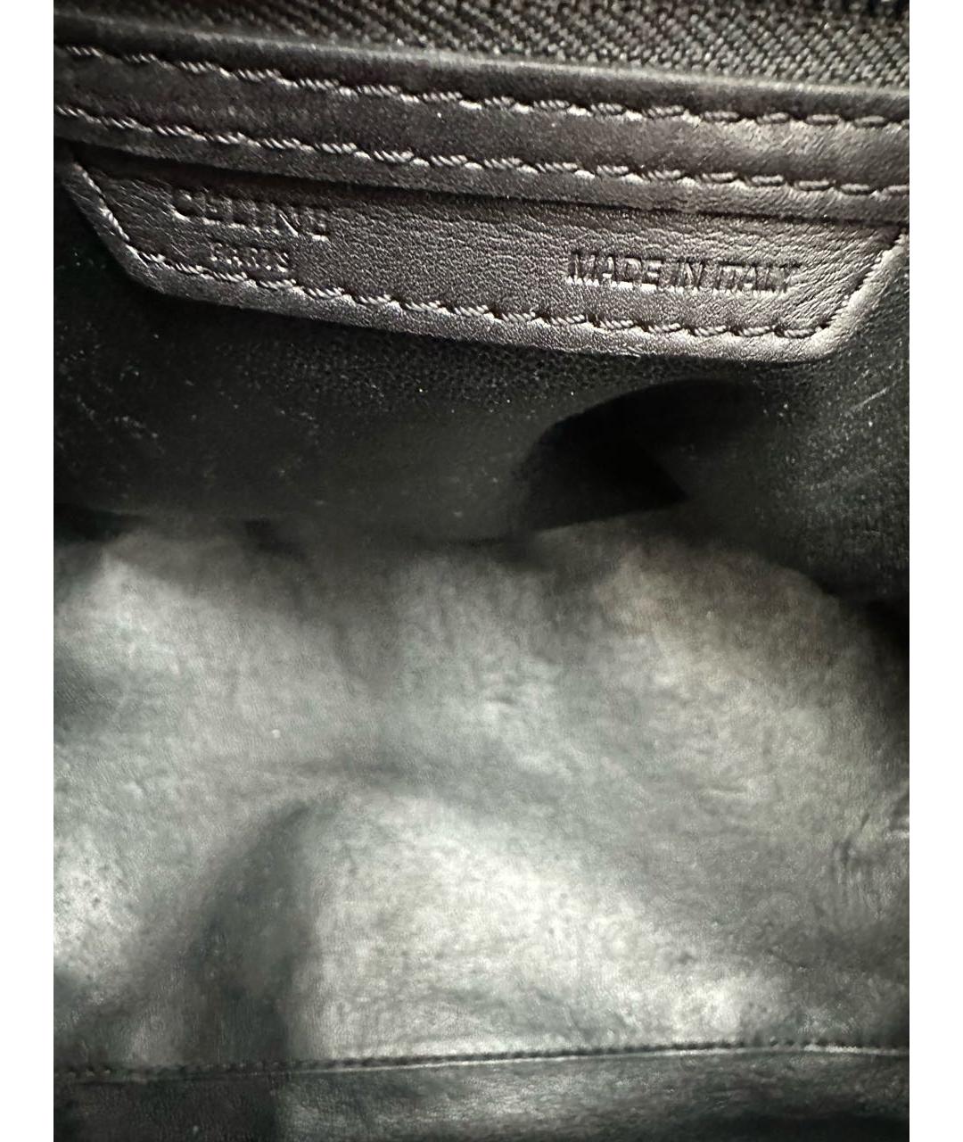 CELINE Черная сумка тоут из экзотической кожи, фото 6