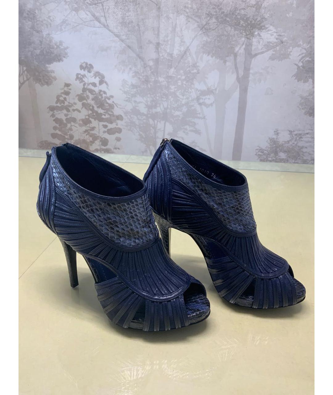 CHRISTIAN DIOR Темно-синие ботильоны из экзотической кожи, фото 9