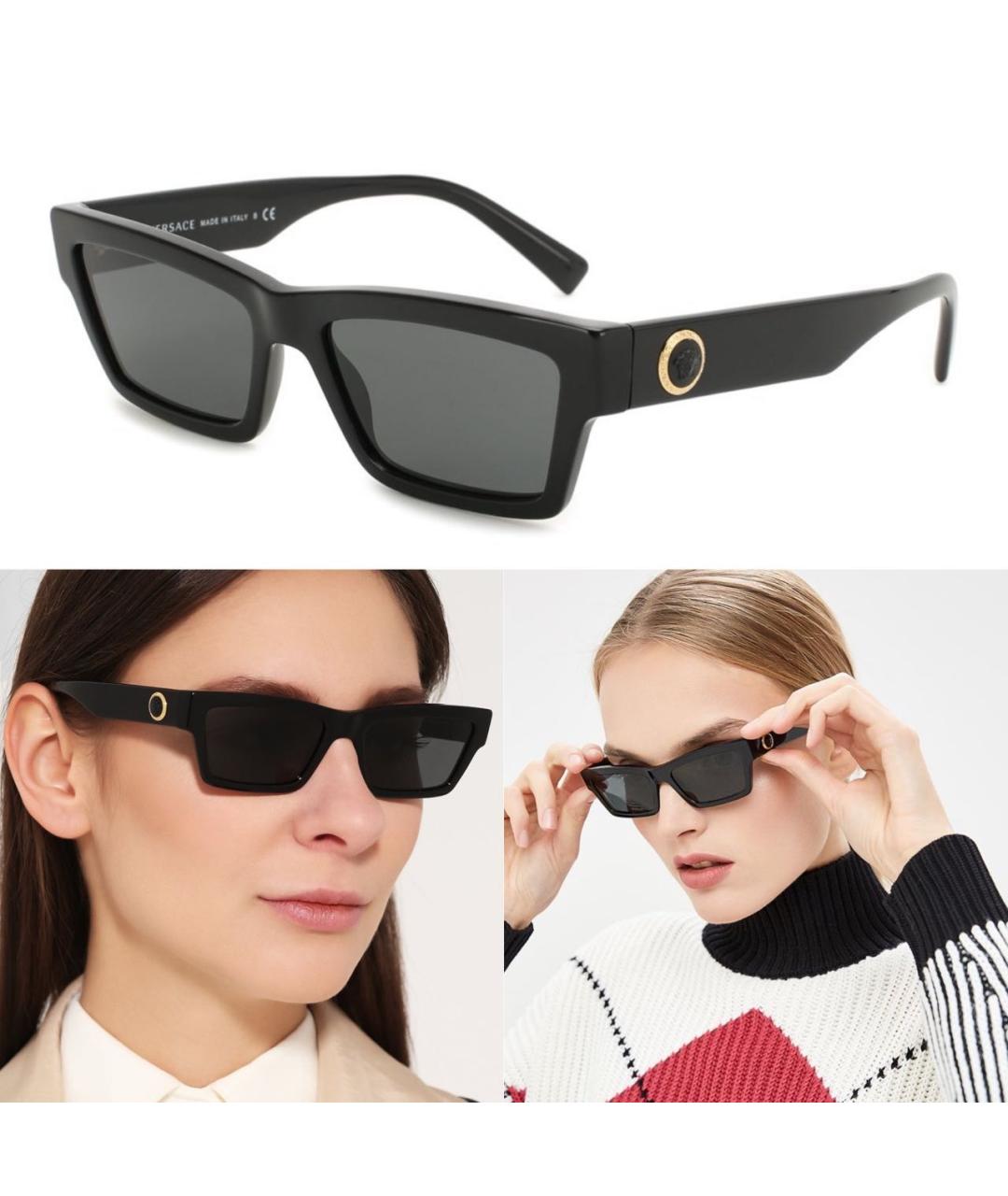 VERSACE Черные солнцезащитные очки, фото 4