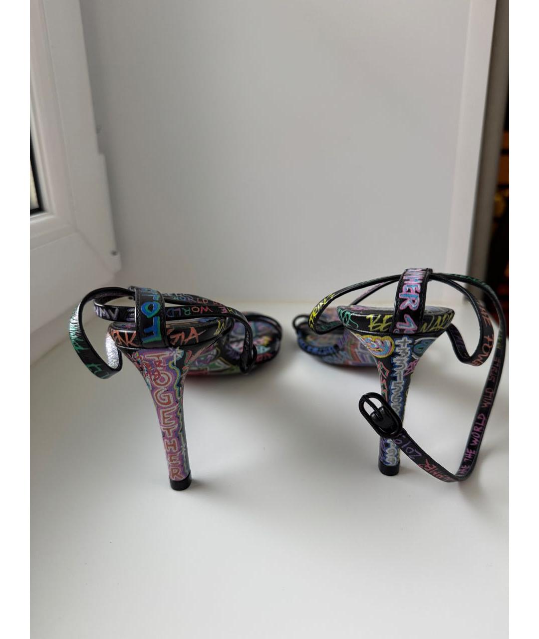 BALENCIAGA Мульти кожаные босоножки, фото 4