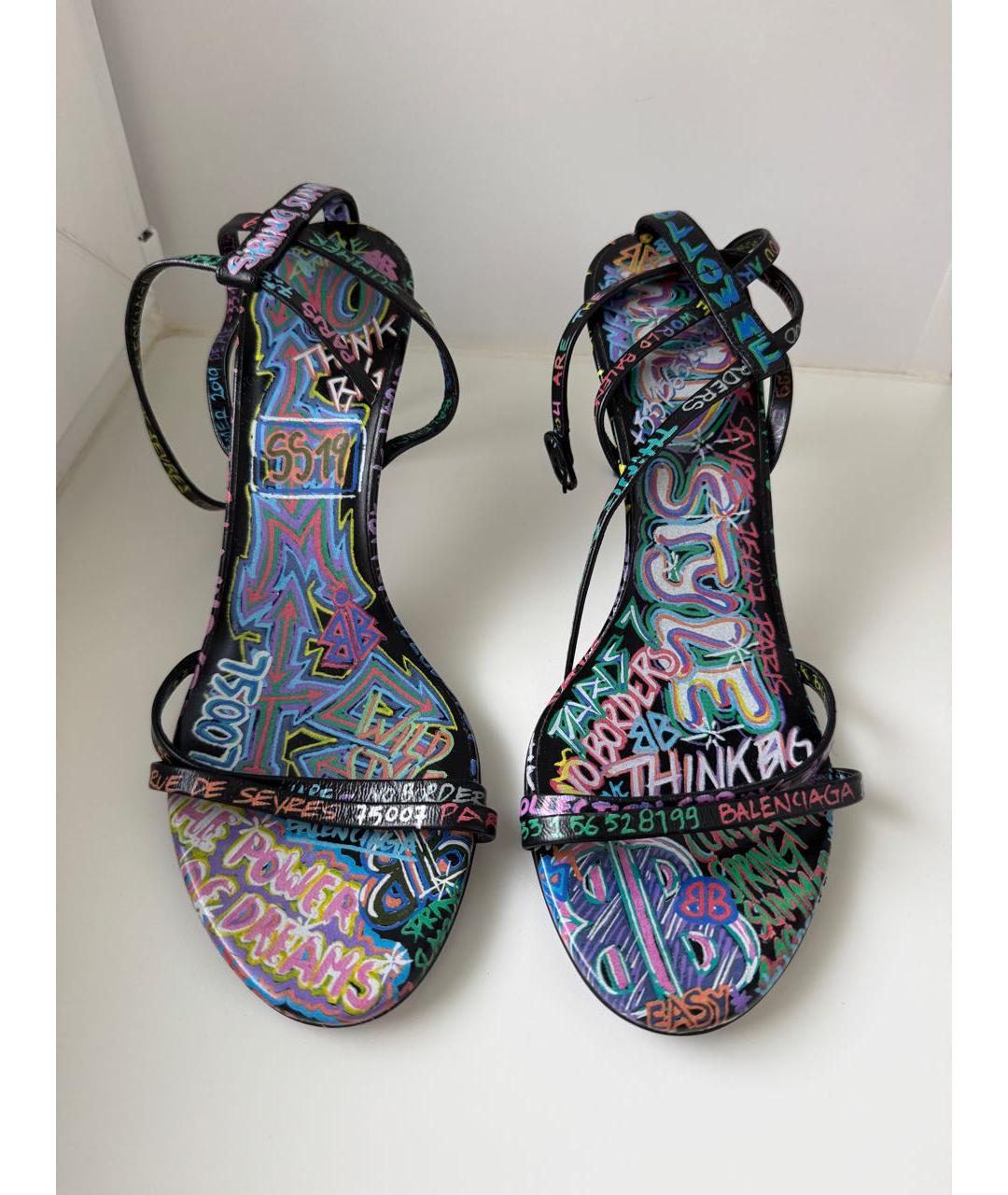 BALENCIAGA Мульти кожаные босоножки, фото 2