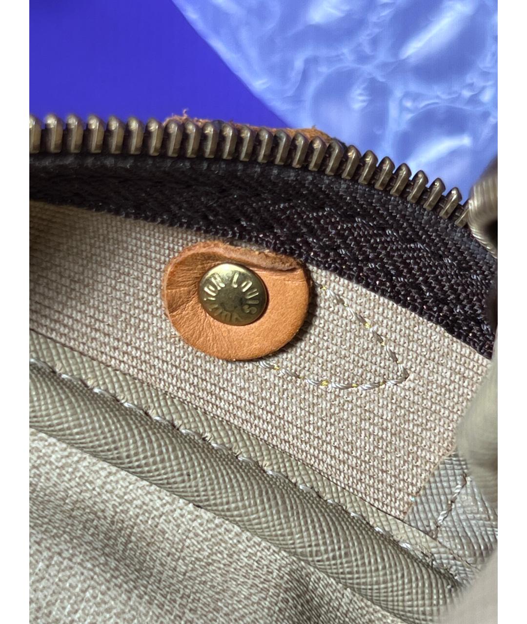 LOUIS VUITTON Коричневая кожаная сумка на плечо, фото 9