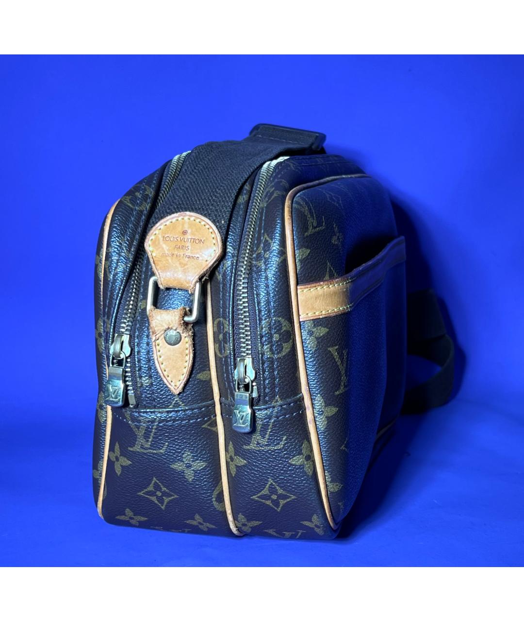 LOUIS VUITTON Коричневая кожаная сумка на плечо, фото 6