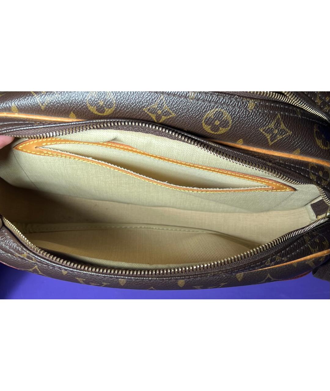 LOUIS VUITTON Коричневая кожаная сумка на плечо, фото 5