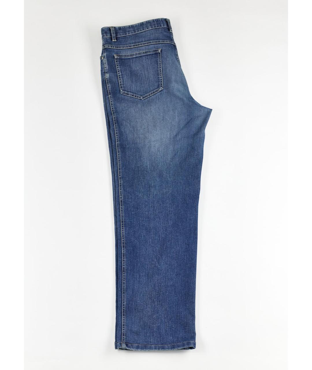 BRIONI Синие хлопко-полиэстеровые прямые джинсы, фото 6