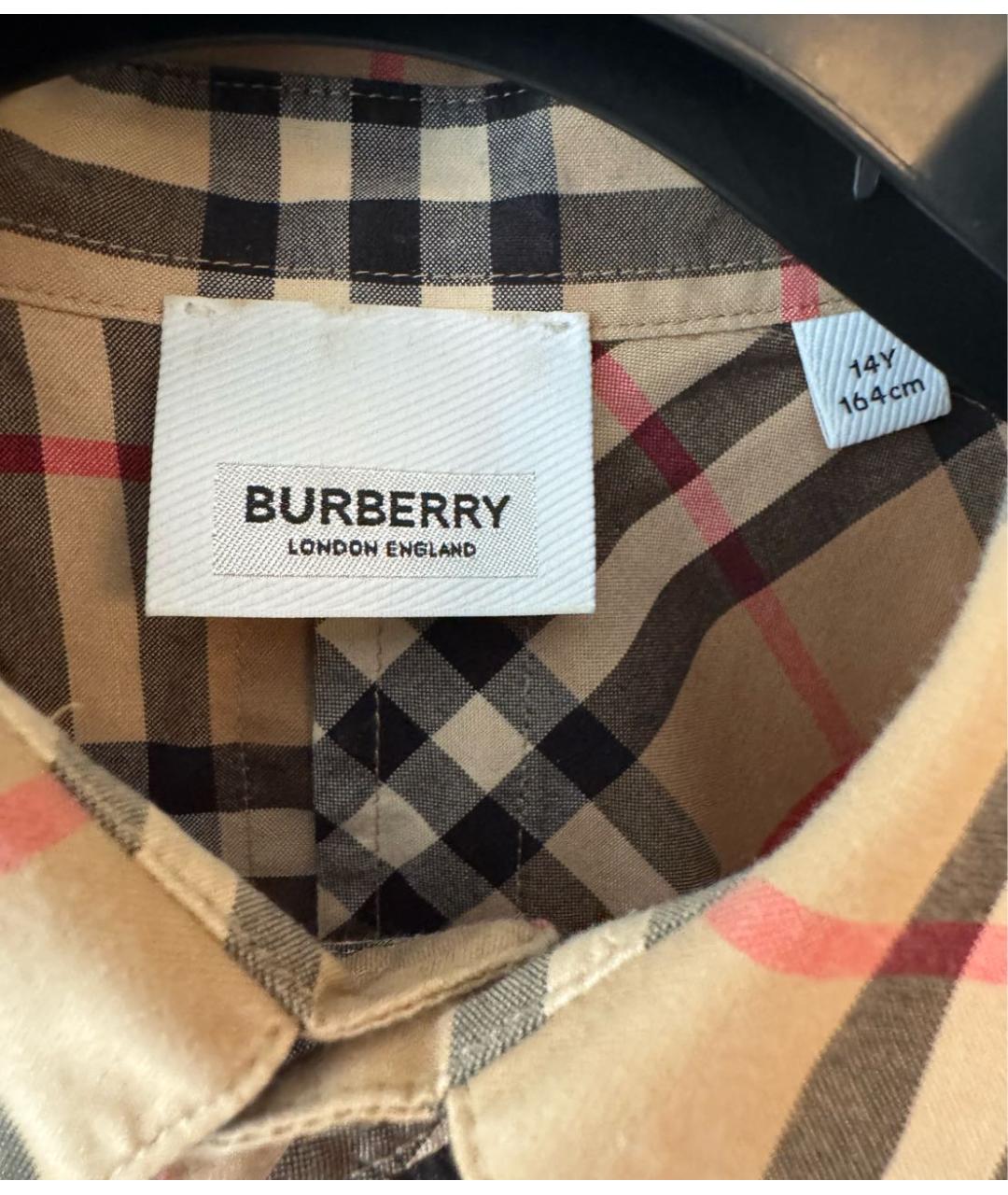 BURBERRY Бежевая хлопковая рубашка/блузка, фото 3