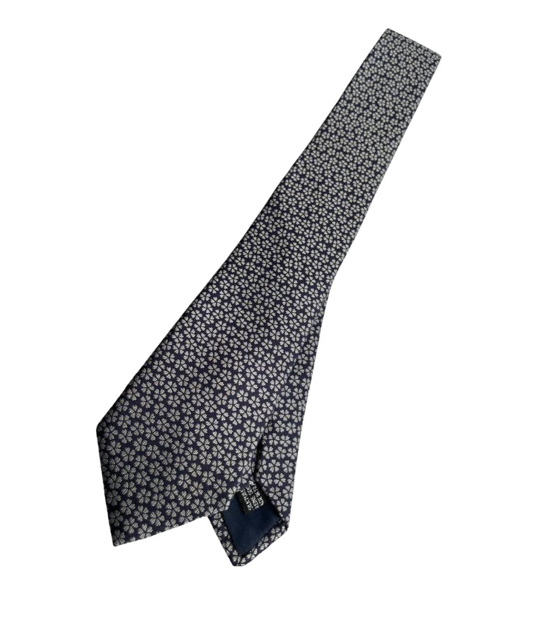 LANVIN Темно-синий шелковый галстук, фото 1