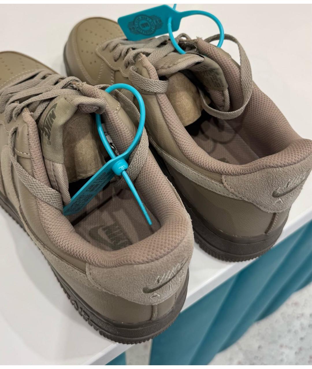 NIKE Бежевые кожаные кеды, фото 4