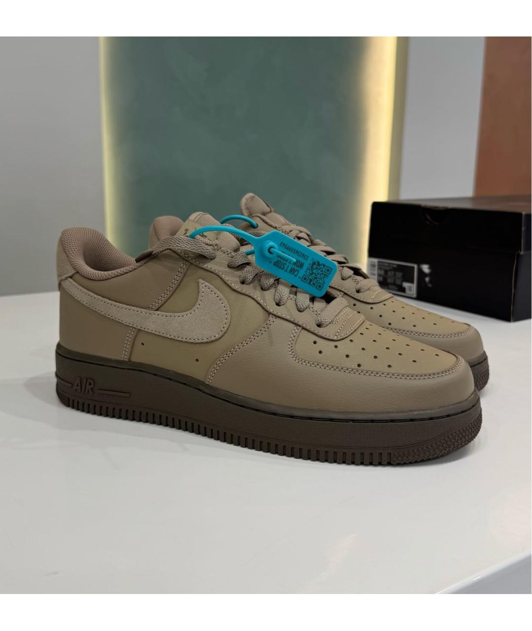 NIKE Бежевые кожаные кеды, фото 2