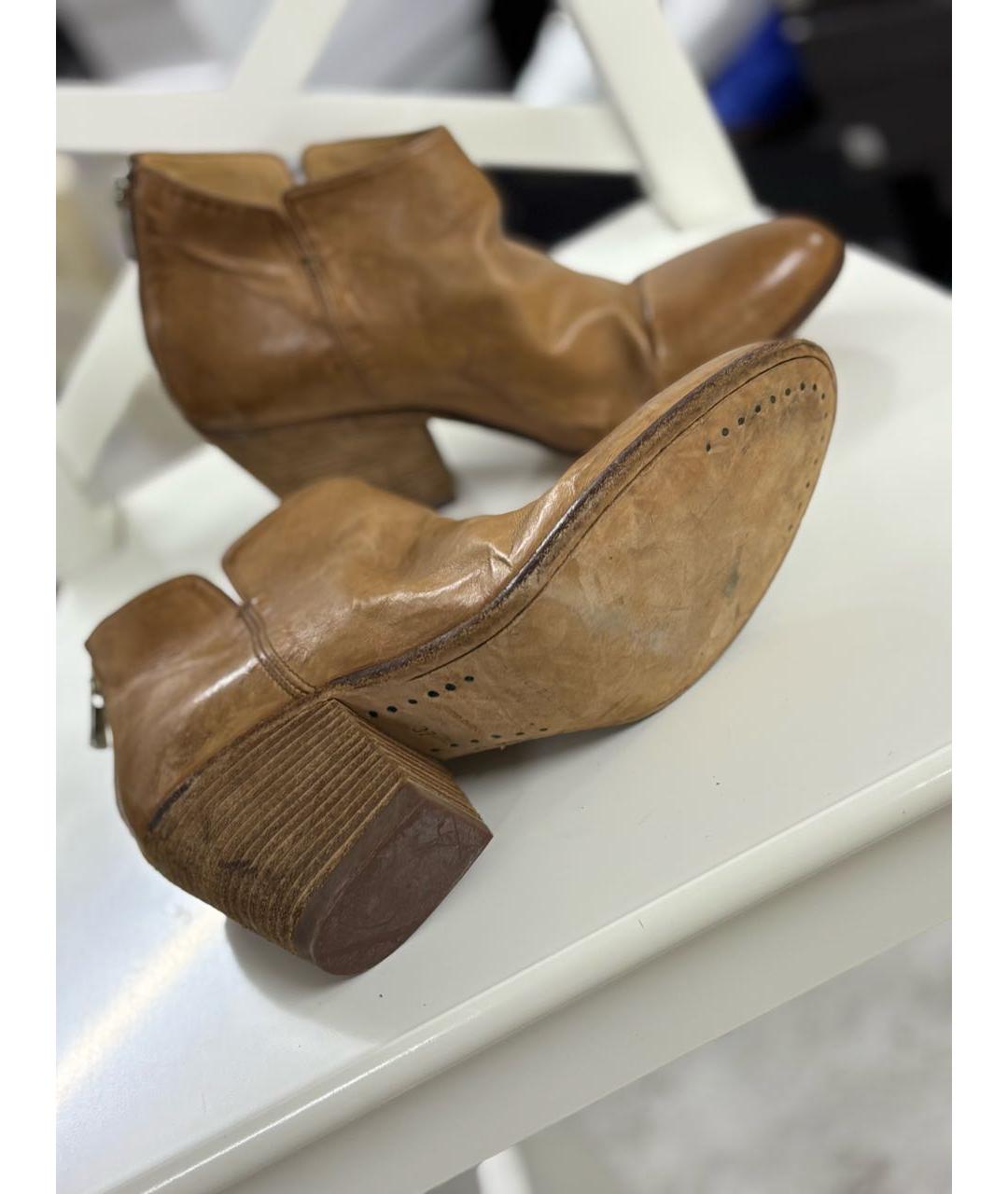 OFFICINE CREATIVE Коричневые кожаные ботильоны, фото 7