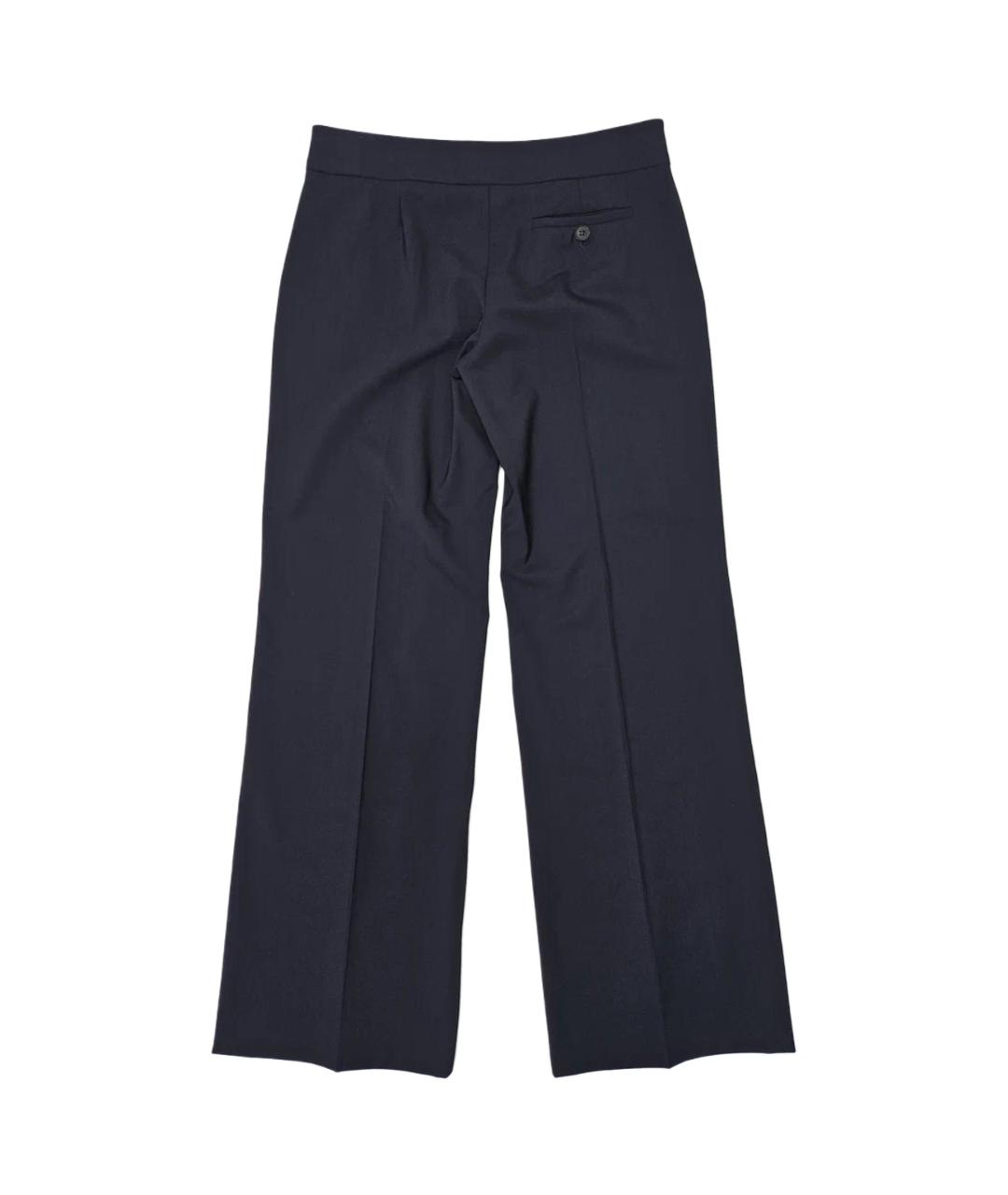 EMPORIO ARMANI Синие шерстяные прямые брюки, фото 2