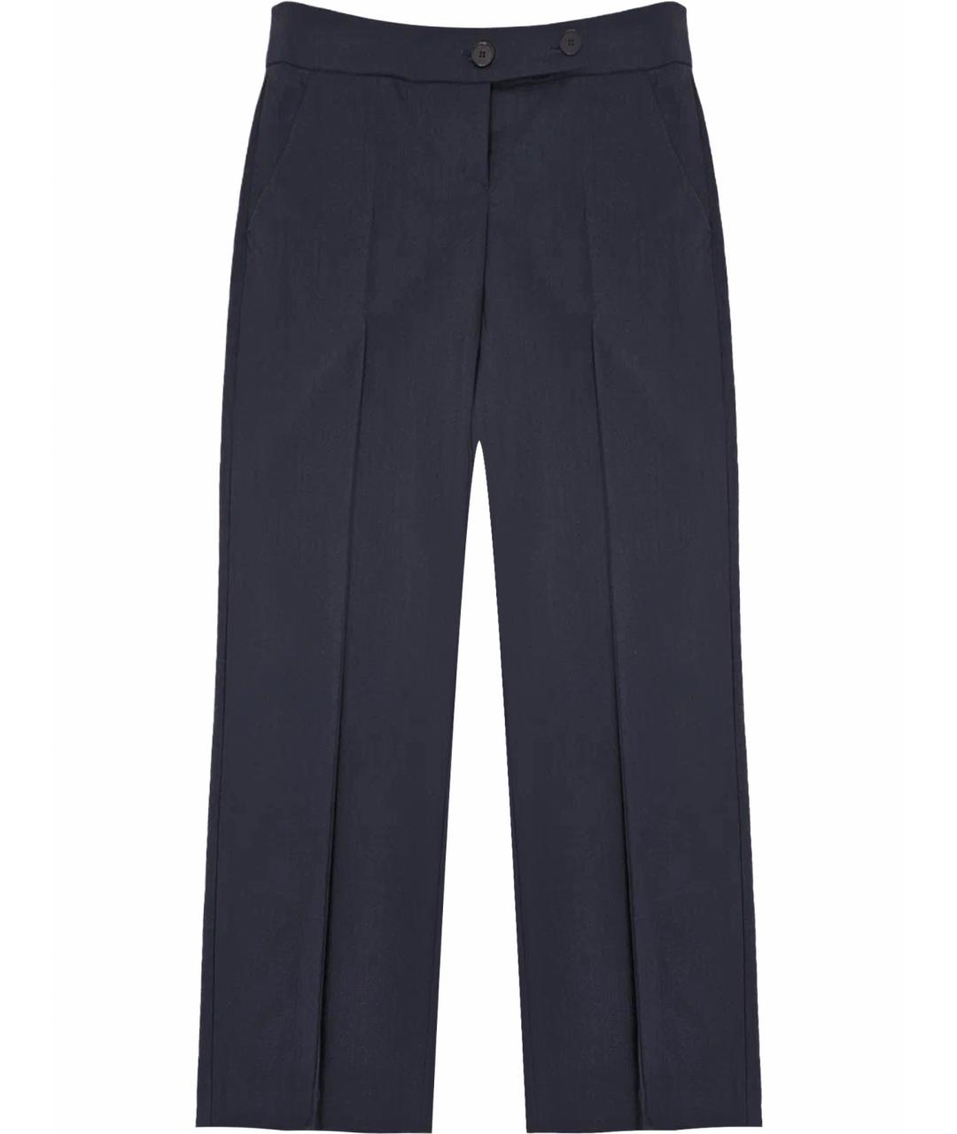 EMPORIO ARMANI Синие шерстяные прямые брюки, фото 1