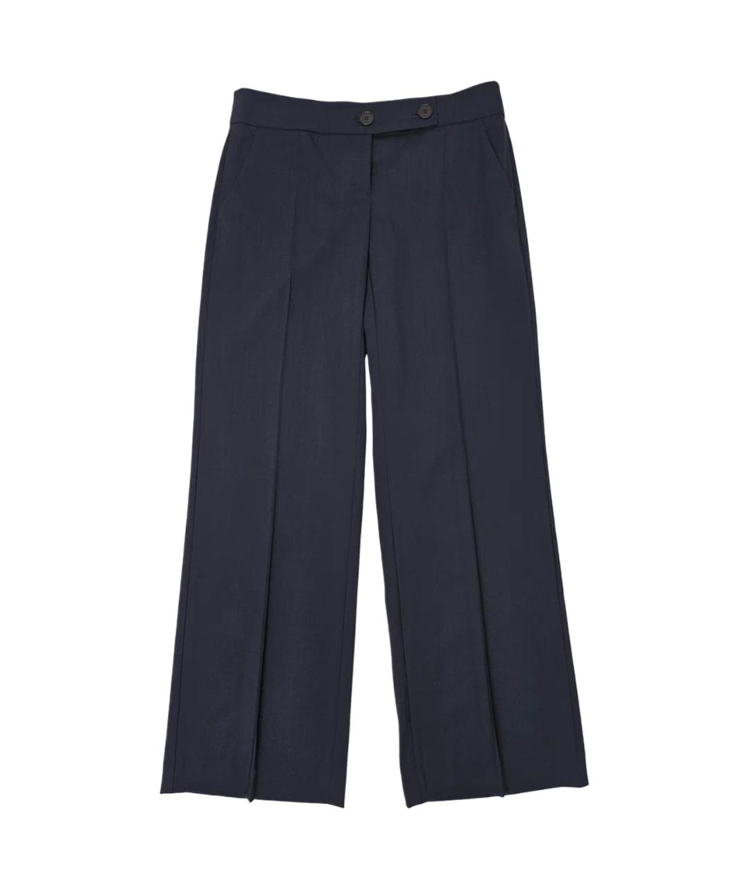 EMPORIO ARMANI Синие шерстяные прямые брюки, фото 5