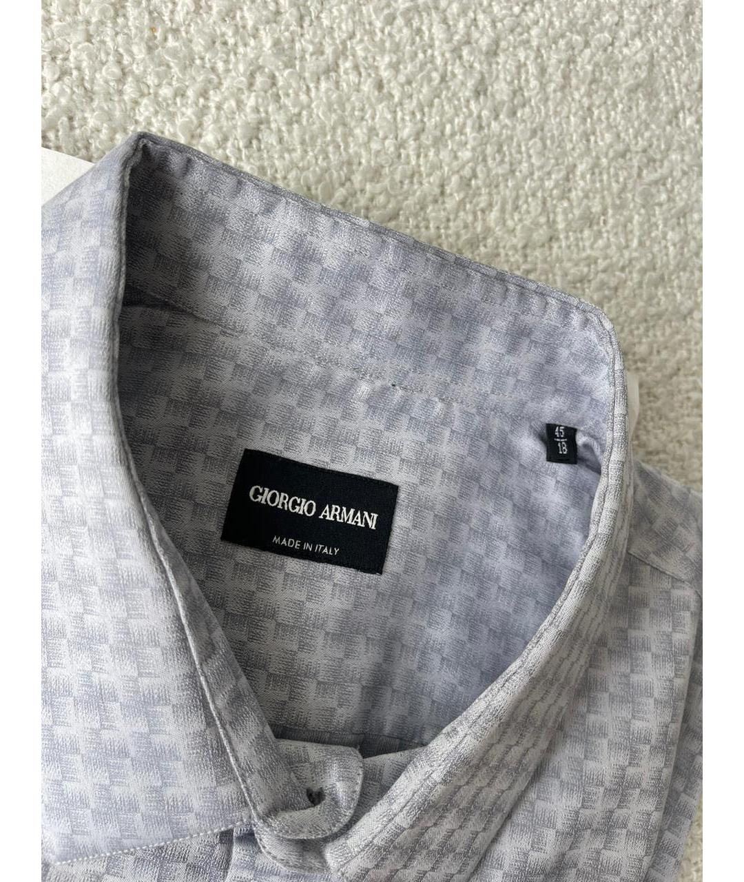 GIORGIO ARMANI Серая хлопковая классическая рубашка, фото 8