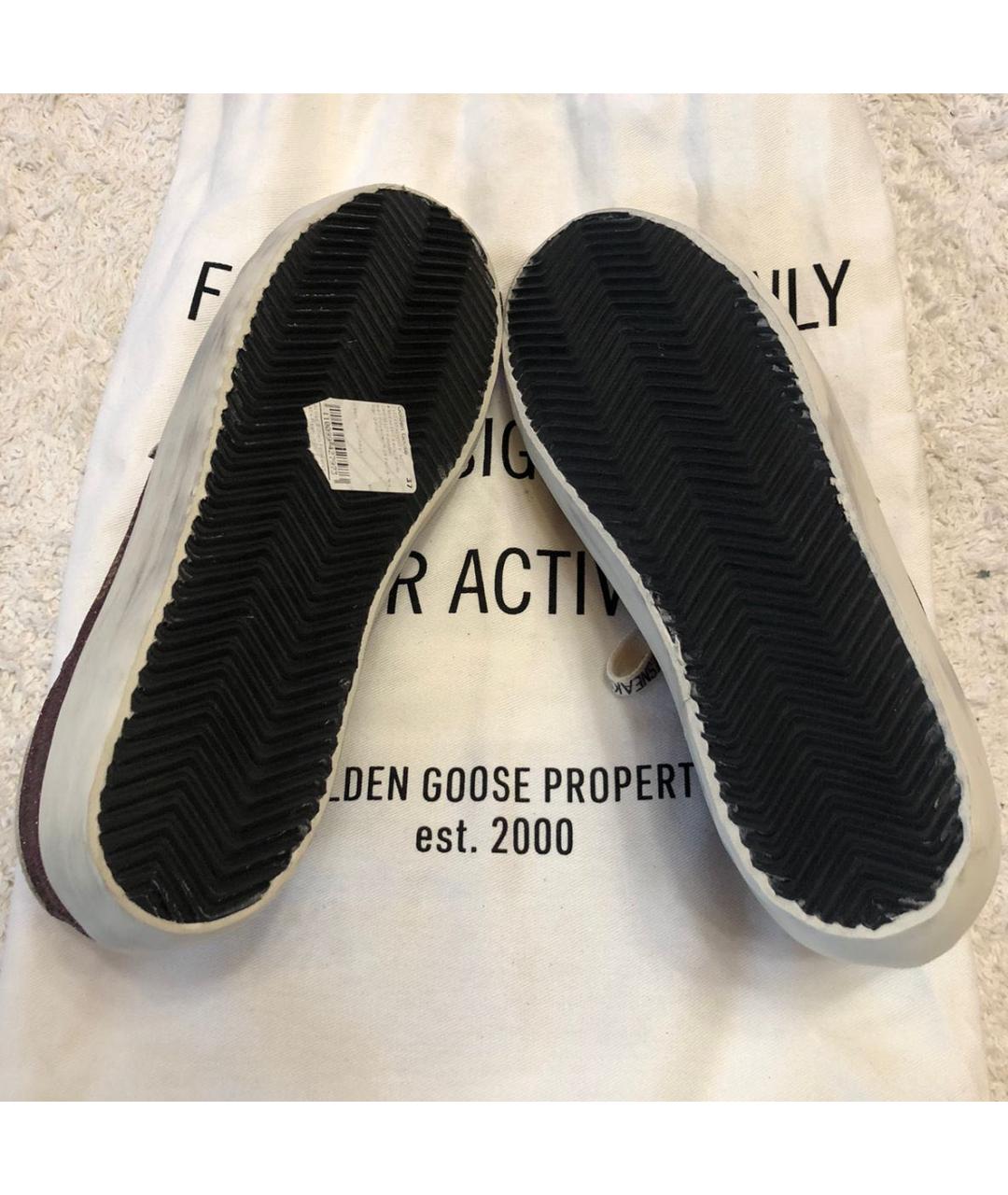 GOLDEN GOOSE DELUXE BRAND Бордовые кожаные кеды, фото 3