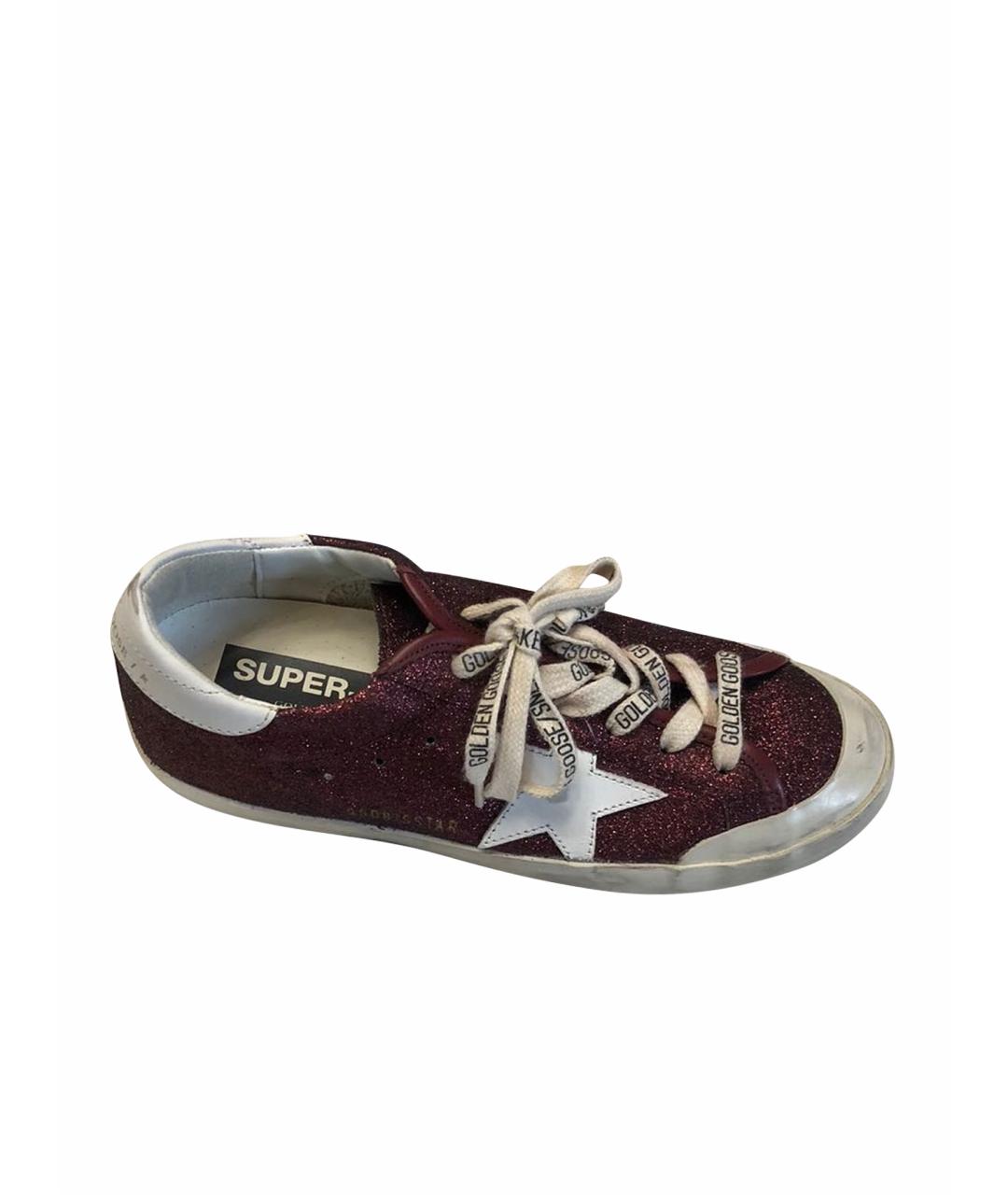 GOLDEN GOOSE DELUXE BRAND Бордовые кожаные кеды, фото 5