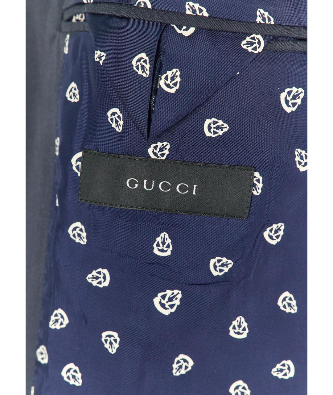 GUCCI Темно-синий хлопковый пиджак, фото 3