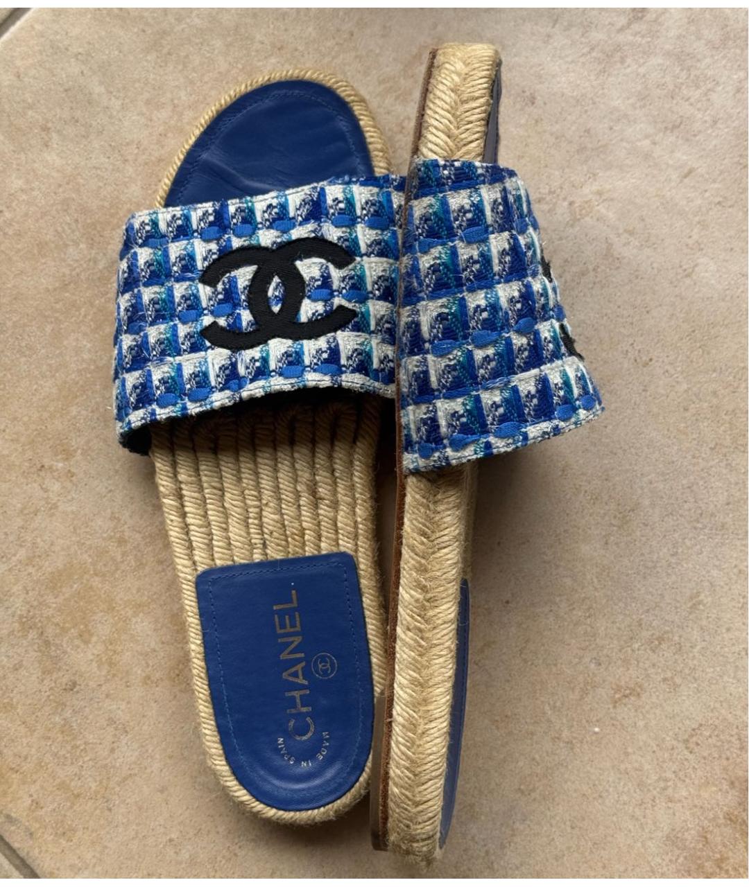CHANEL Синие шлепанцы, фото 4