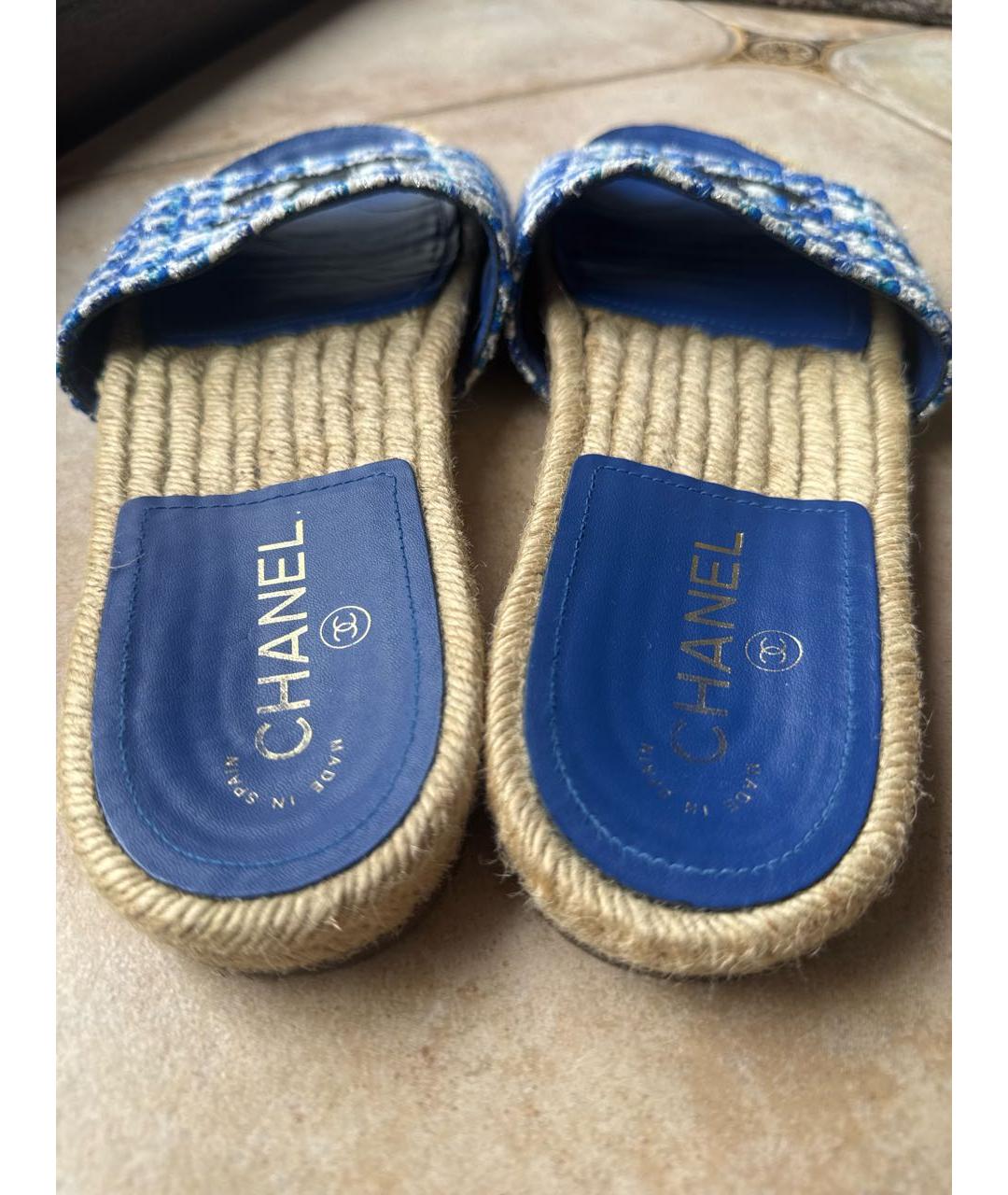 CHANEL Синие шлепанцы, фото 5