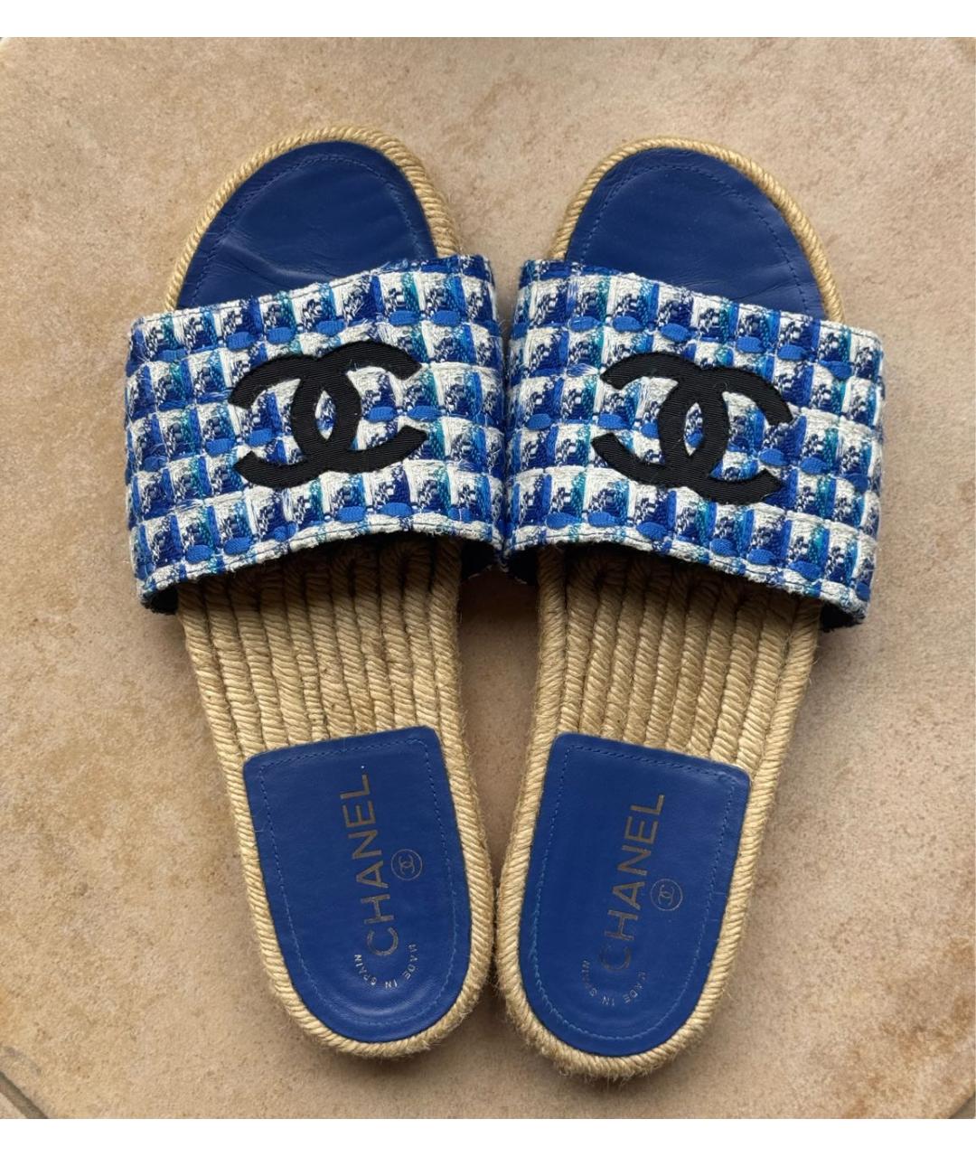 CHANEL Синие шлепанцы, фото 2