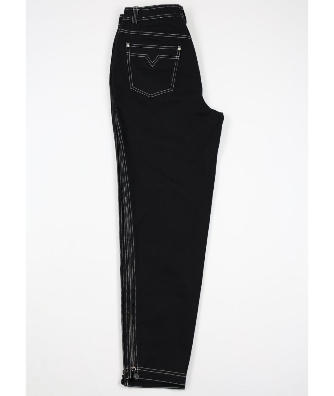 VERSACE Черные хлопковые прямые джинсы, фото 3