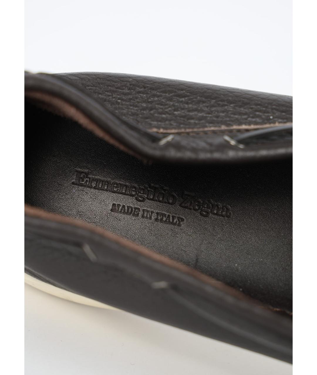 ERMENEGILDO ZEGNA XXX Коричневые кожаные мокасины, фото 5