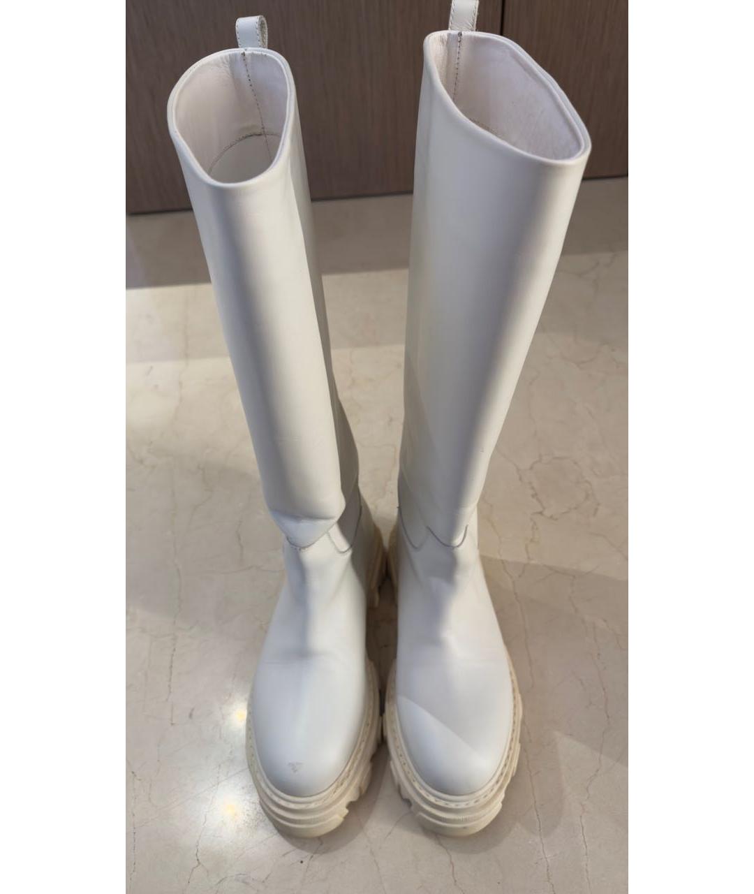 GIA COUTURE Белые кожаные сапоги, фото 3