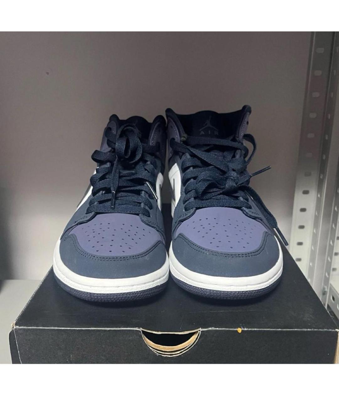 JORDAN Фиолетовые нубуковые высокие кроссовки / кеды, фото 2