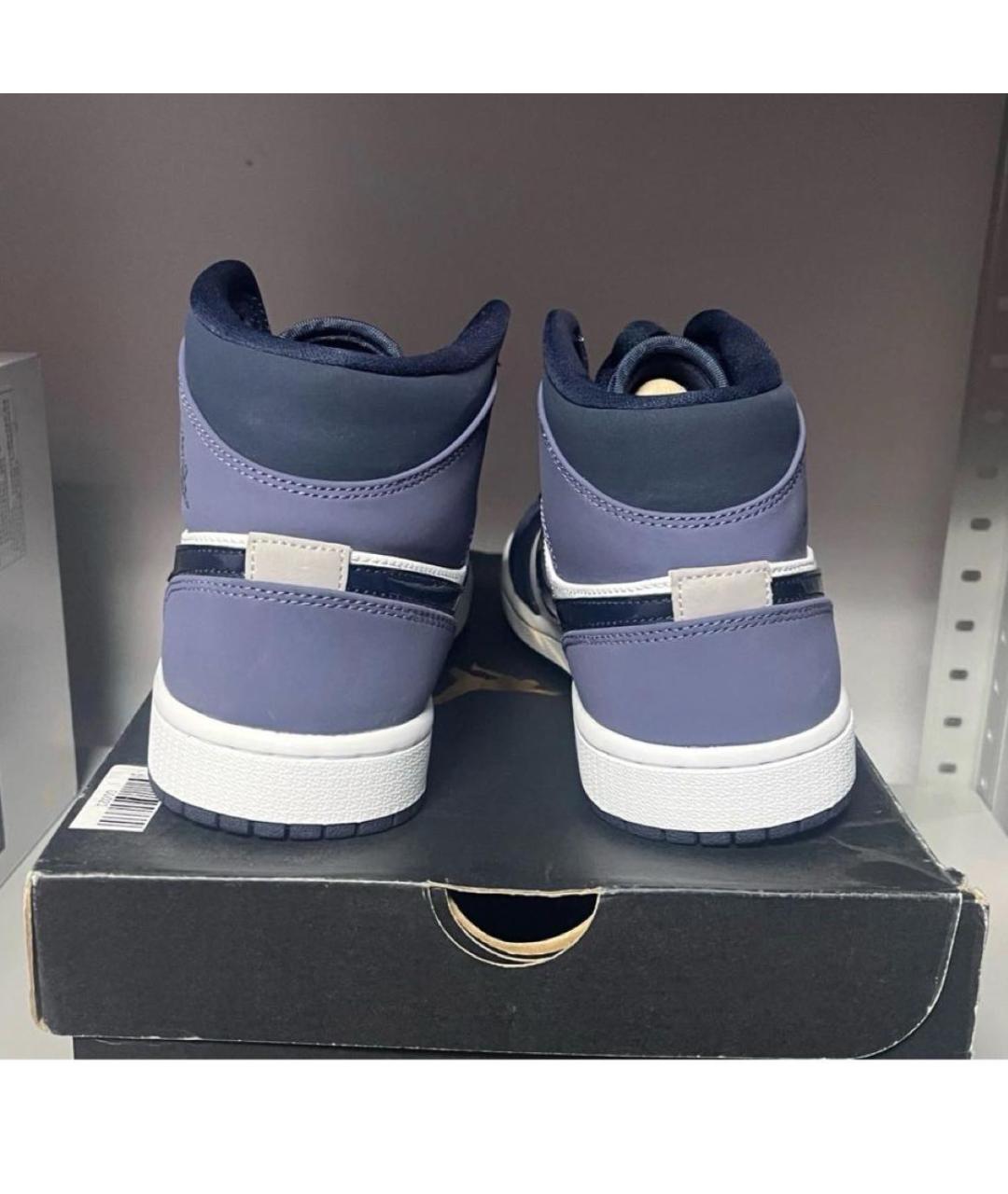 JORDAN Фиолетовые нубуковые высокие кроссовки / кеды, фото 4