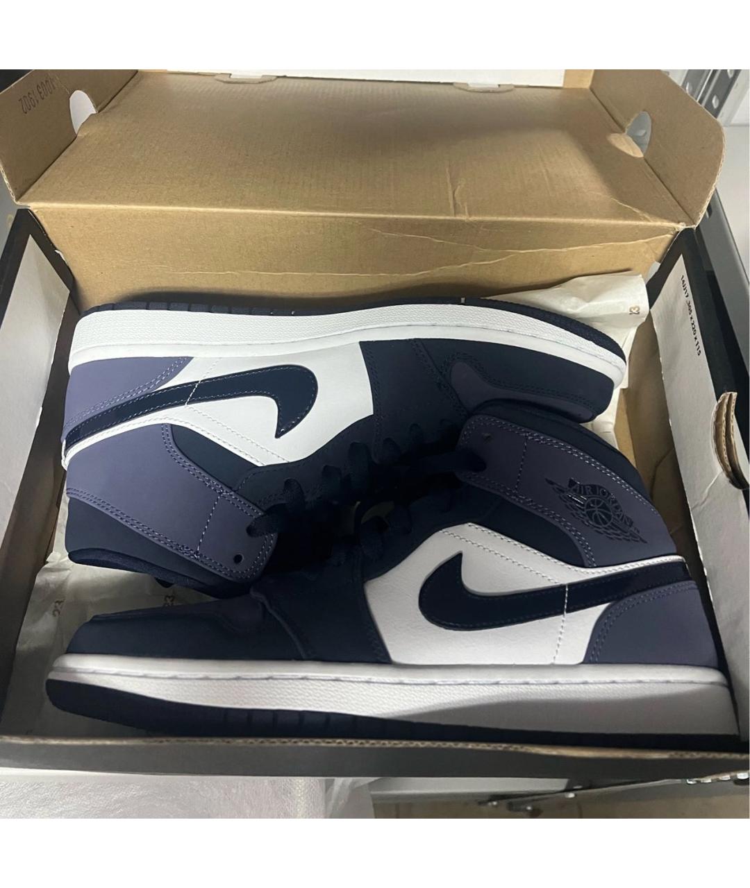 JORDAN Фиолетовые нубуковые высокие кроссовки / кеды, фото 3