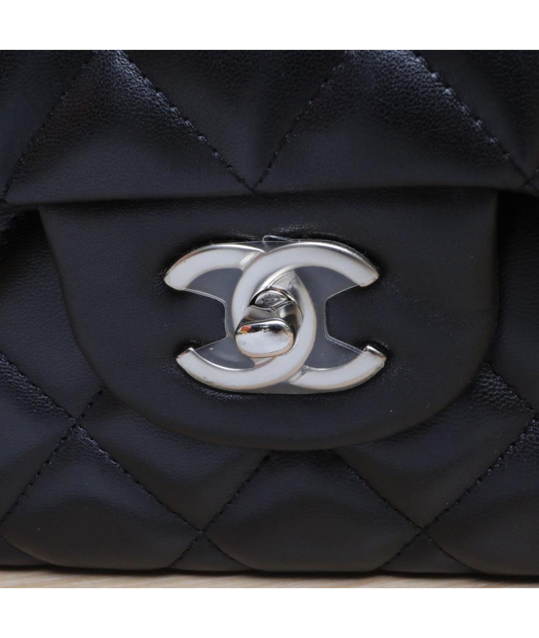 CHANEL Черная кожаная сумка через плечо, фото 8