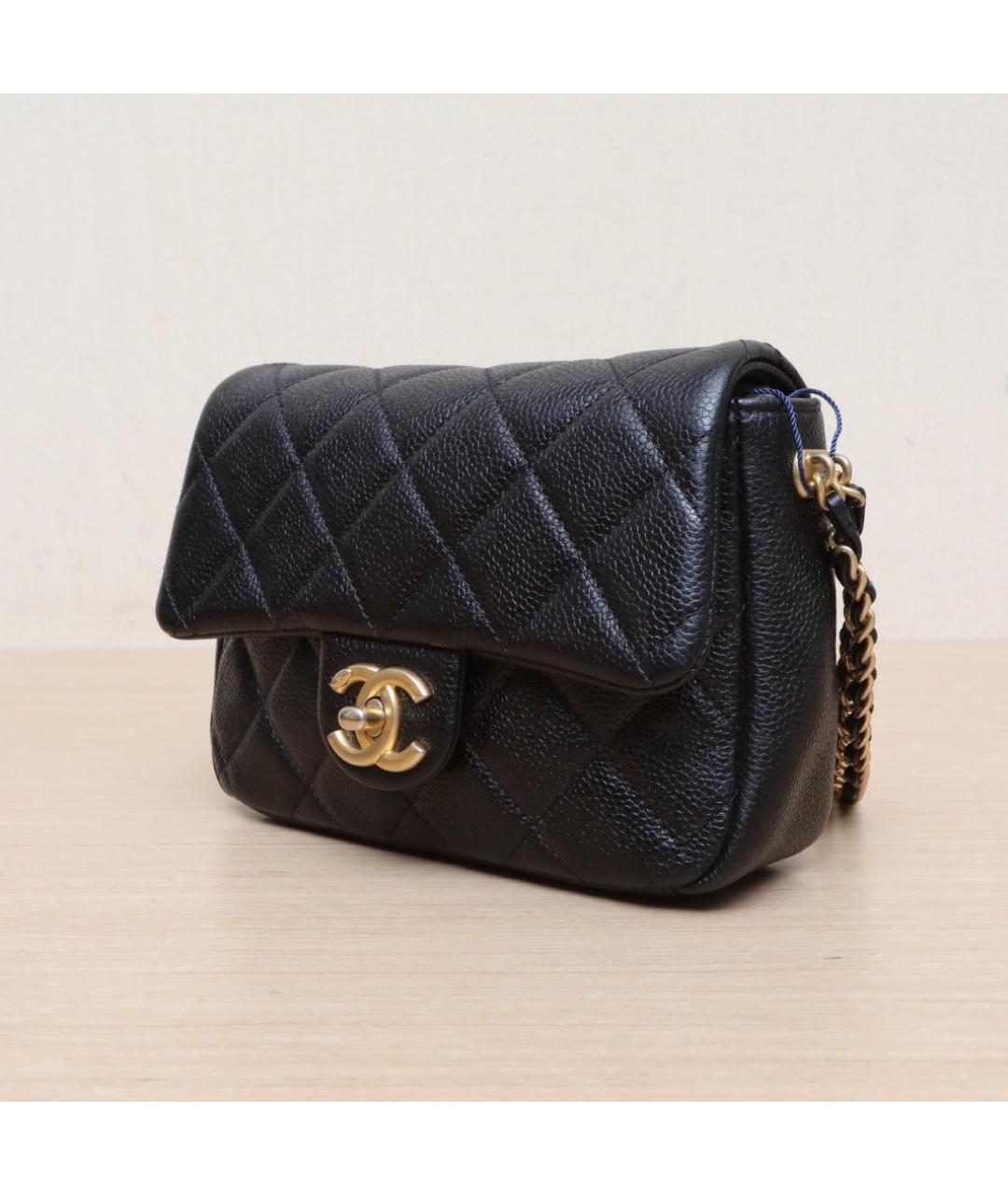CHANEL Черная кожаная сумка через плечо, фото 4