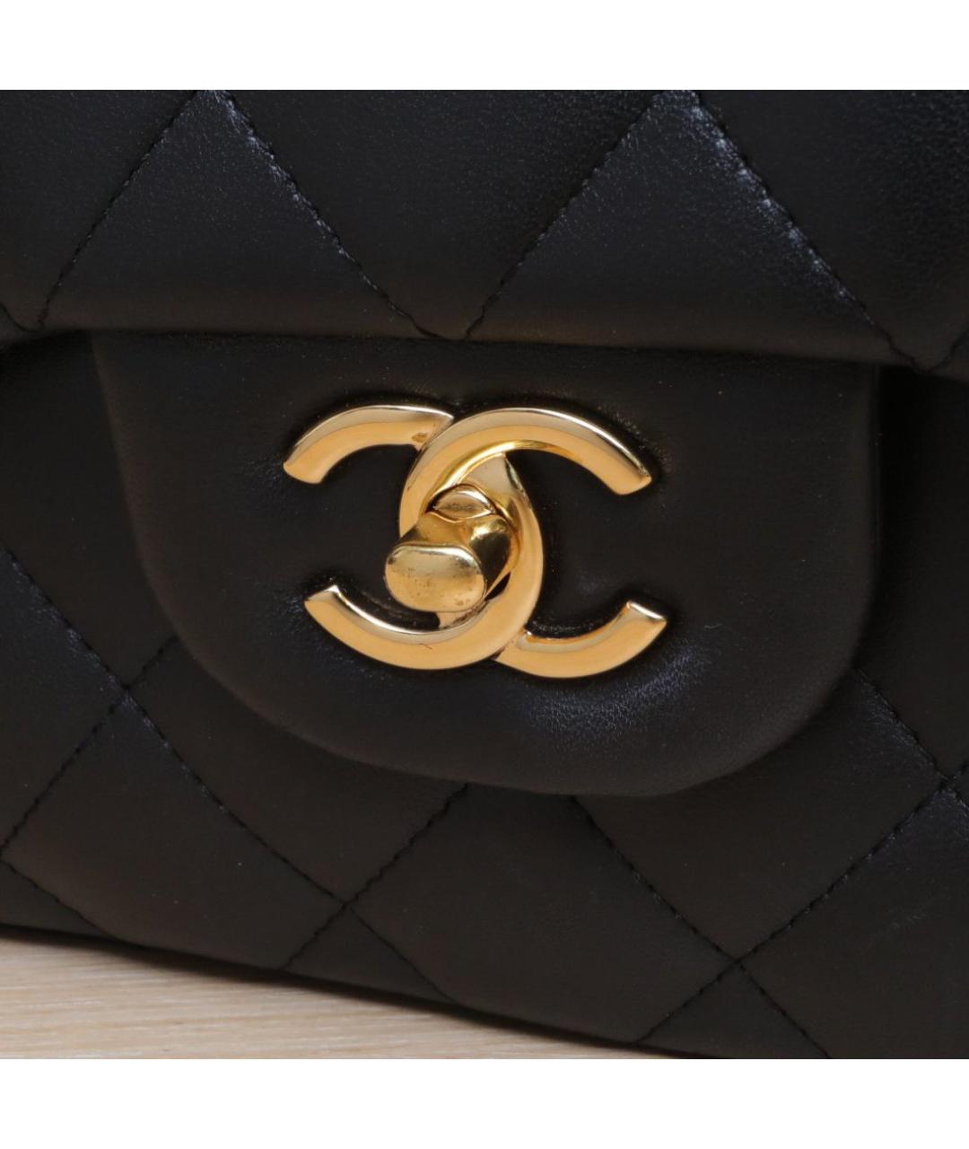 CHANEL Черная кожаная сумка через плечо, фото 8