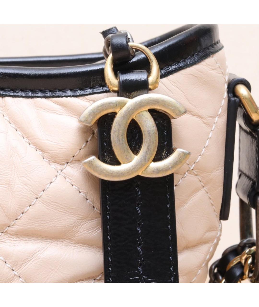 CHANEL Бежевая кожаная сумка через плечо, фото 8
