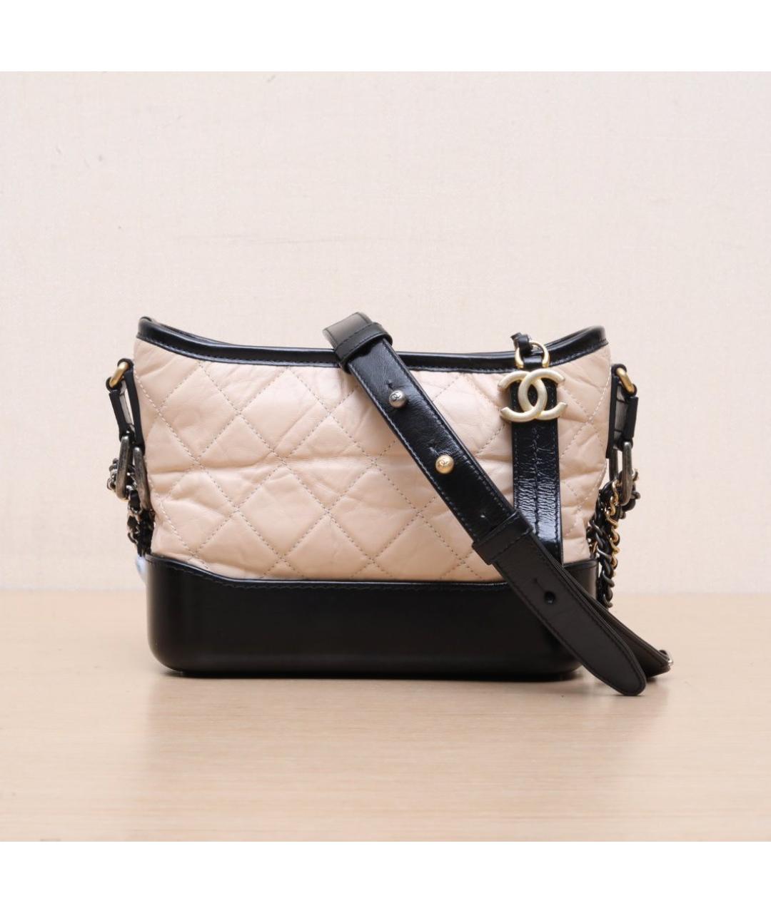 CHANEL Бежевая кожаная сумка через плечо, фото 3