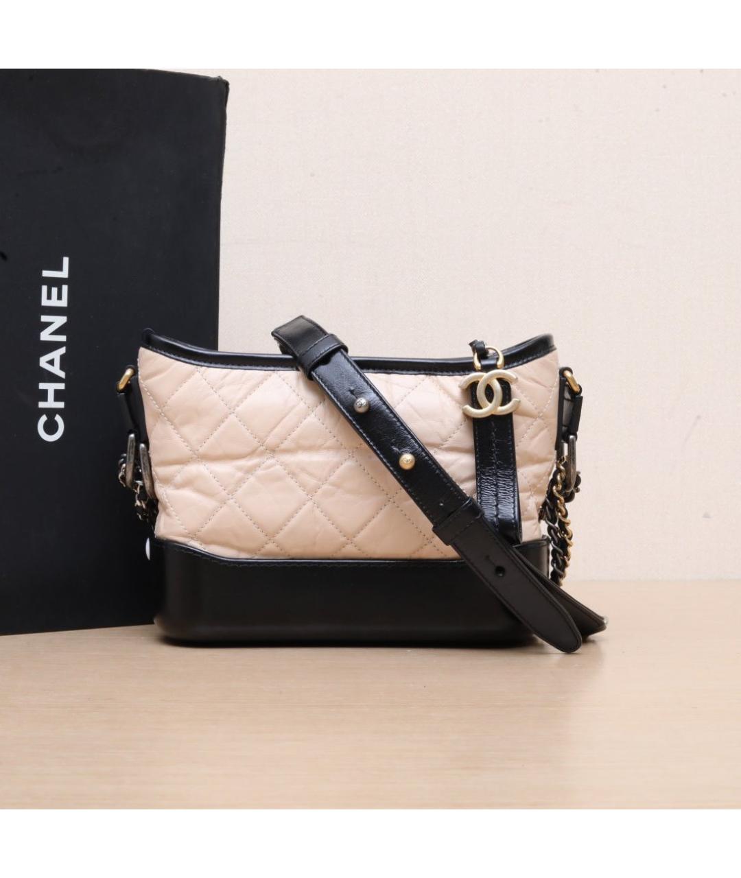 CHANEL Бежевая кожаная сумка через плечо, фото 2