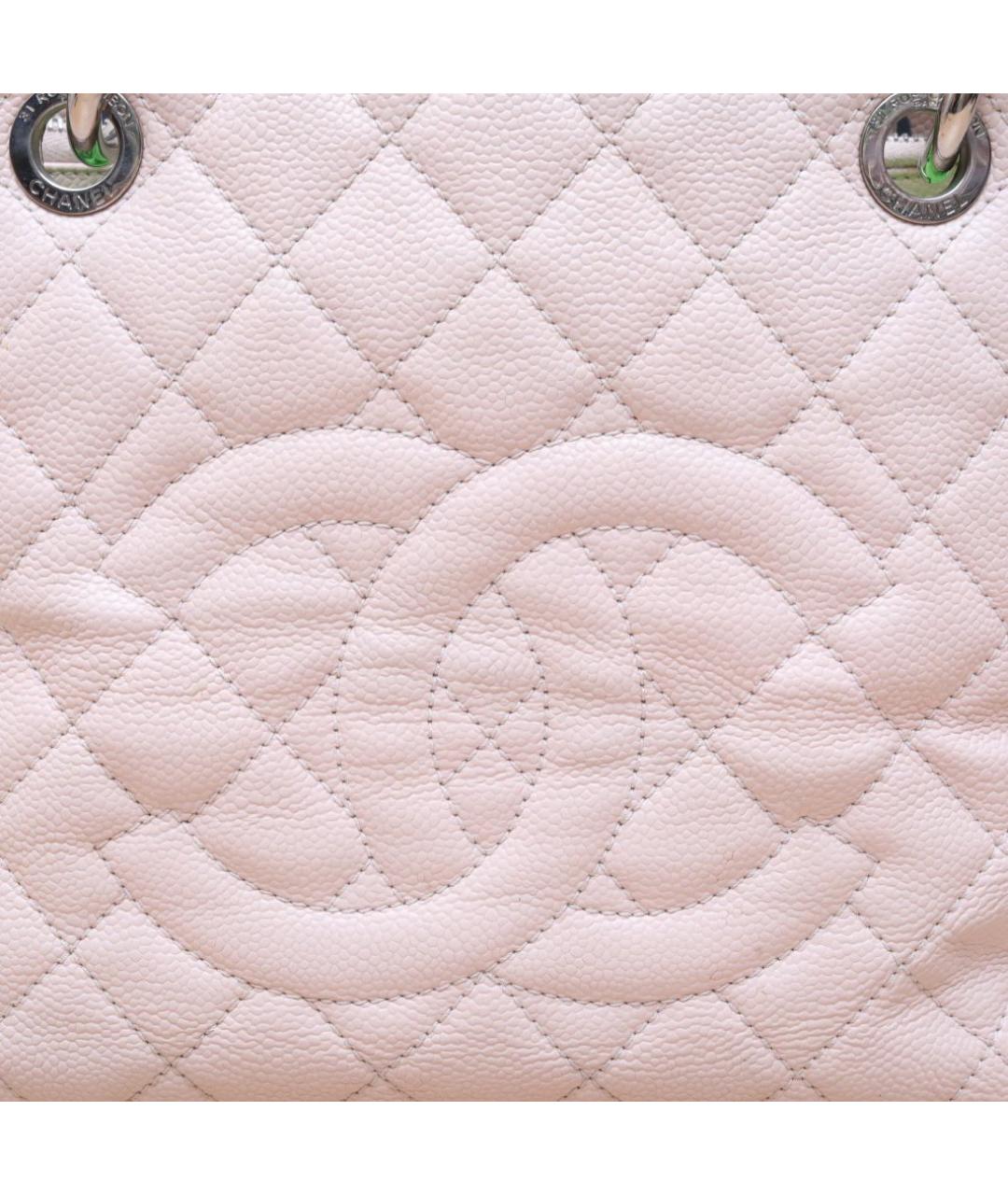 CHANEL Розовая кожаная сумка тоут, фото 8